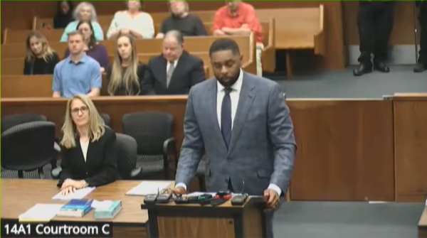 Sherrone Moore addresses the judge at his sentencing